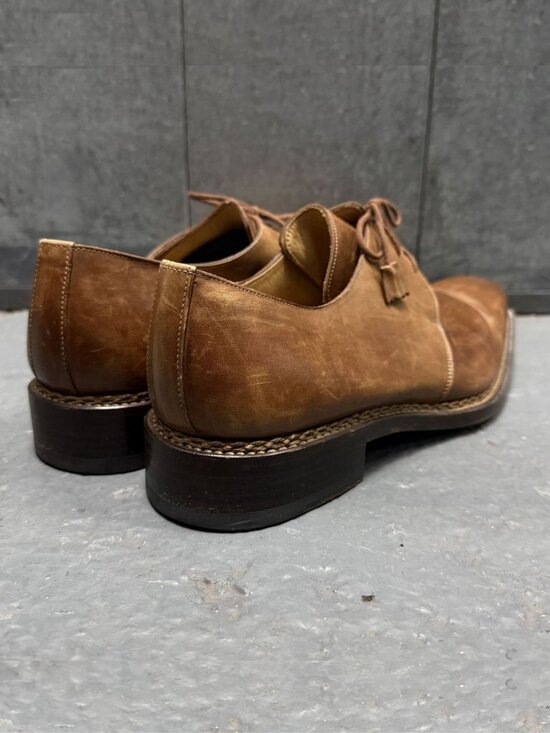 HARRIS FIRENZE 1913 x BARNEYS NY Brown Handmade Leather Shoes Derby Sz 11 main image 7